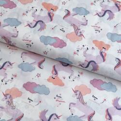  Pamutvászon Unicorns love white