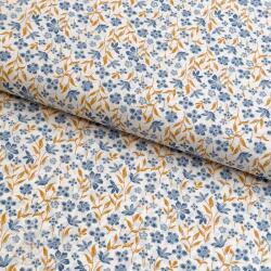  Pamutvászon Fine flowers blue
