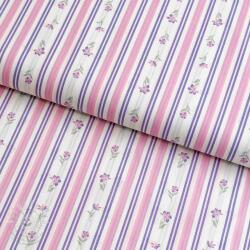  Pamutvászon Fine flowers STRIPE purple