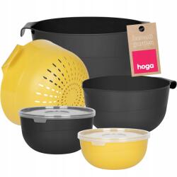 Hoga Konyhai Tálak Fedővel Durszlak Cédrus Edénykészlet Tálak 7 db-os (HGZ1001 CZ MUSZTARDO)