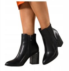 Casu Bokacsizma Fekete Női Kényelmes Díszes Kígyósarok Acél kiegészítők R 40 (7097090000402)