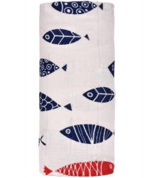 T-Tomi Bio Nagy bambusz törölköző Halak (TT 4536)