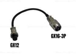  Töltő átalakító adapter GX16-3P papa csatlakozóról GX12-3P mama csatlakozóra
