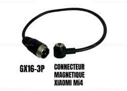  Töltő átalakító adapter GX16-3 papa csatlakozóról Xiaomi Mi4 mágneses csatlakozóra