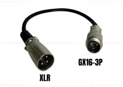  Töltő átalakító adapter GX16-3P papa csatlakozóról XLR papa csatlakozóra