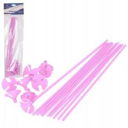  Rózsaszín lufi pálcákkal 10db
