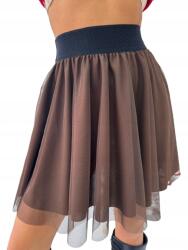  Női térd alá érő tüllszoknya, csokoládébarna