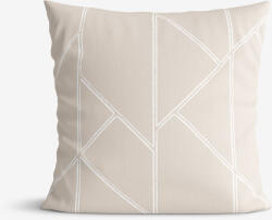 Goldea față de pernă 100% bumbac - linii geometrice pe latte 50 x 60 cm