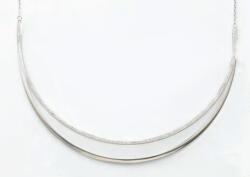 VICTORIA Ezüst színű fehér köves félhold nyaklánc (VBNACA49440) - perfectbaby