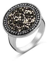 VICTORIA Ezüst színű fekete köves gyűrű (VBNRZ11056) - perfectbaby