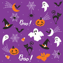  Halloween Graphics on Purple szalvéta 20 db-os 33x33 cm (PKK056916) - perfectbaby