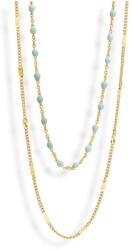 VICTORIA Arany színű kék gyöngyös nyaklánc (VBKACA78551) - perfectbaby