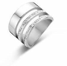 VICTORIA Ezüst színű fehér köves gyűrű (VBNRZ12354) - perfectbaby