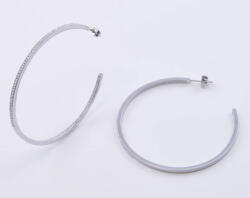 VICTORIA Ezüst színű fehér köves karika fülbevaló (VBKAY06360) - perfectbaby