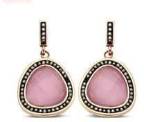 VICTORIA Rose gold színű rózsaszín köves fülbevaló (VBKAB84900) - perfectbaby