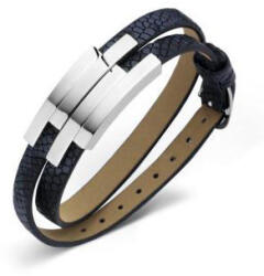 VICTORIA Ezüst színű fekete bőr karkötő (VBKACA76000) - perfectbaby