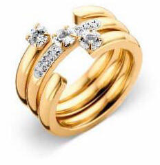 VICTORIA Arany színű fehér köves 3-as gyűrű szett (VBNCZ28158) - perfectbaby
