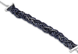 VICTORIA Sötétkék gyöngyös ezüst színű karkötő (VBFACA81721) - perfectbaby