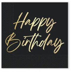 Procos Happy Birthday Elegant szalvéta 20 db-os 33x33 cm FSC (PNN96615) - perfectbaby