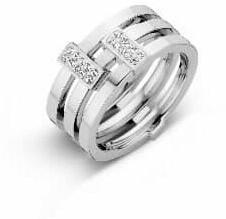 VICTORIA Ezüst színű fehér köves gyűrű (VBNRZ11154) - perfectbaby