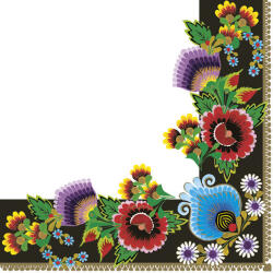  Hímzés Black Border szalvéta 20 db-os 33x33 cm (PKK763754) - perfectbaby