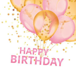  Happy Birthday Gold&Pink szalvéta 20 db-os 25x25 cm (PKK057500) - perfectbaby