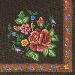  Hímzés Roses Mountain Black szalvéta 20 db-os 33x33 cm (PKK057890) - perfectbaby