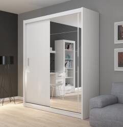 MobAmbient Dressing cu 2 uși glisante și oglindă, alb - model FADO Garderoba