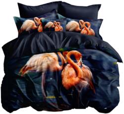 Cotton world 3D Ágyneműhuzat garnitúra 140x200 Flamingó Állatok Sötétkék 2 részes (SMY-3025)