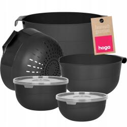 Hoga Konyhai Tálak Fedővel Durszlak Cédrus Edénykészlet Tálak 7 db-os (HGZ1001 CZARNY)
