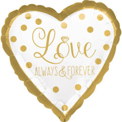 Amscan Balon din folie inimă aurie - Love Always and Forever