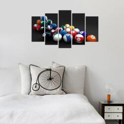 Charm Tablou MDF ( 5 buc ) Biliard, Multicolor, 60x110 cm (223CHR2971)