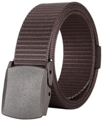 Dodaco Curea barbati din nylon ajustabila, design fara gauri, catarama din plastic rezistent, 120 cm, maro , confort, simplitate si rezistenta zilnica