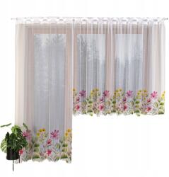 Markizeta Jacquard függöny kész vállpántos Virágos Rét 145x220 fehér (P00308/FBP/001/145220/1)
