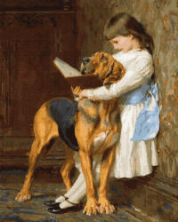 iPicasso Set pictura pe numere, cu sasiu, Ora educativa - Briton Riviere, 40x50 cm (PC4050680)
