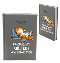  Naptár 2026 Könyves A5 Szürke Vicces Macska Határidőnapló (8019064 kalendarz)