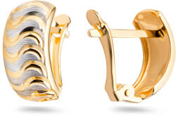 Heratis Forever Fülbevaló gravírozott hullámos vonalakkal, matt felületű, kombinált arany, 14K IZ31748