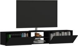 haaus Comoda TV Genova, 2 Usi, Negru, 180 x 30 x 30 cm (924928)