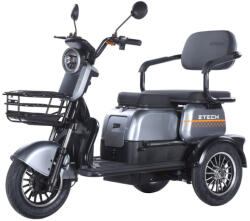 Z-Tech ZTech-16A, Ólomsavas 60V, 20Ah, 1200W, 25 km/h, 3 kerekű, Elektromos jármű, differenciálműves *E-MOVE* szürke