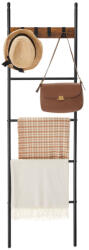 VASAGLE Dekoratív létrapolc, törölközőtartó, 5 szintes, 44 x 160 cm, barna és fekete (LLS016B01V1)