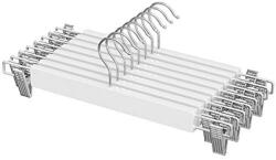 SONGMICS 8db fából készült nadrág akasztók, állítható, fehér (CRW009W01)