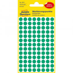 AVERY Etikett címke, o8mm, jelölésre, 104 címke/ív, 4 ív/doboz, zöld (3012) (3012) - aqua