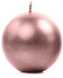 PartyDeco Fém gyertya, rózsa arany, 8cm, 6 db