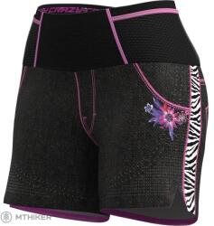 Crazy Lightning női rövidnadrág, fekete-zebra (XS)