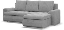 GreenSite Tokio sarokkanapé, 2 ágyneműtartóval, kordbársony, jobboldali, szürke