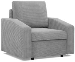 GreenSite Zeus fotel, döntött kartámasz, kordbársony, hab töltet, szürke - pepita