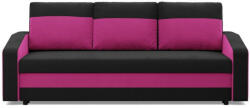 GreenSite Hewlet kanapéágy, szövet anyag, bonell töltet, fekete - rózsaszín
