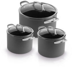 Ninja ZeroStick C33300DE edénykészlet, 6 darabos, akár 260°C-ig, tapadásmentes bevonat, PFAS-mentes, üvegfedél, indukciós, fekete