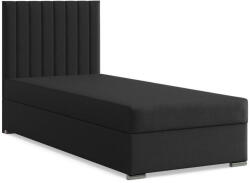 GreenSite Agen egyszemélyes ágy, szövet, ágyneműtartóval, fekete - pepita