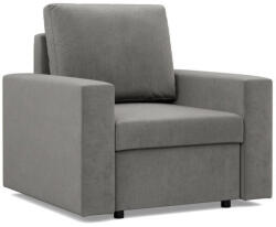 GreenSite Zeus fotel, egyenes kartámasz, bársony, bonell töltet, világosszürke